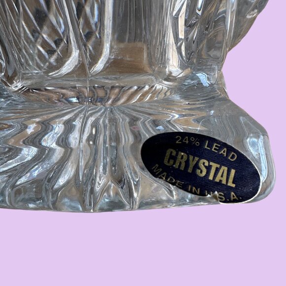 90S Vintage Lead Crystal Decorative Christmas Sleigh Candy Vase - Picture 6 of 9